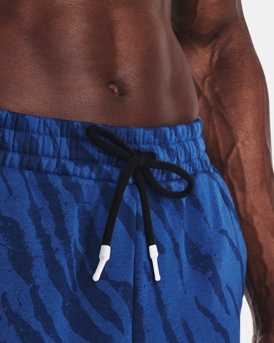 Shorts Project Rock Rival Fleece Printed da uomo, Blue, pdpMainDesktop image number 3